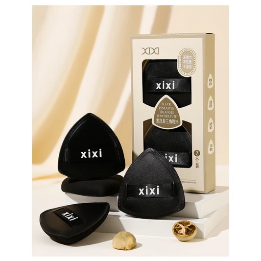 Black Pineapple Triangle Powder Puff Set