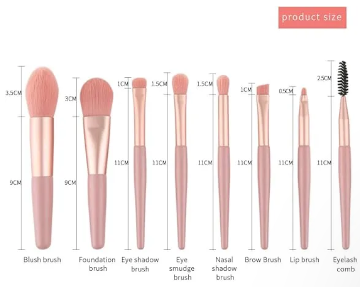 Makeup Brush Set Mini (8-pieces)