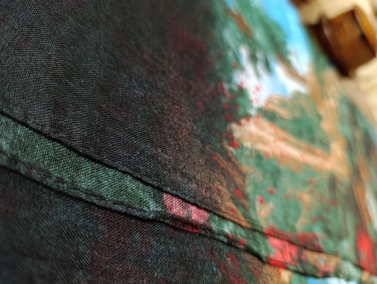 Canvas look Digital Printed Black base Summer stole