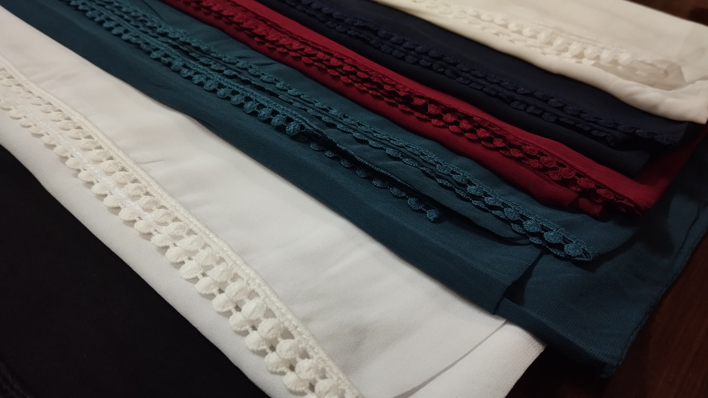 One-side lace chiffon stoles