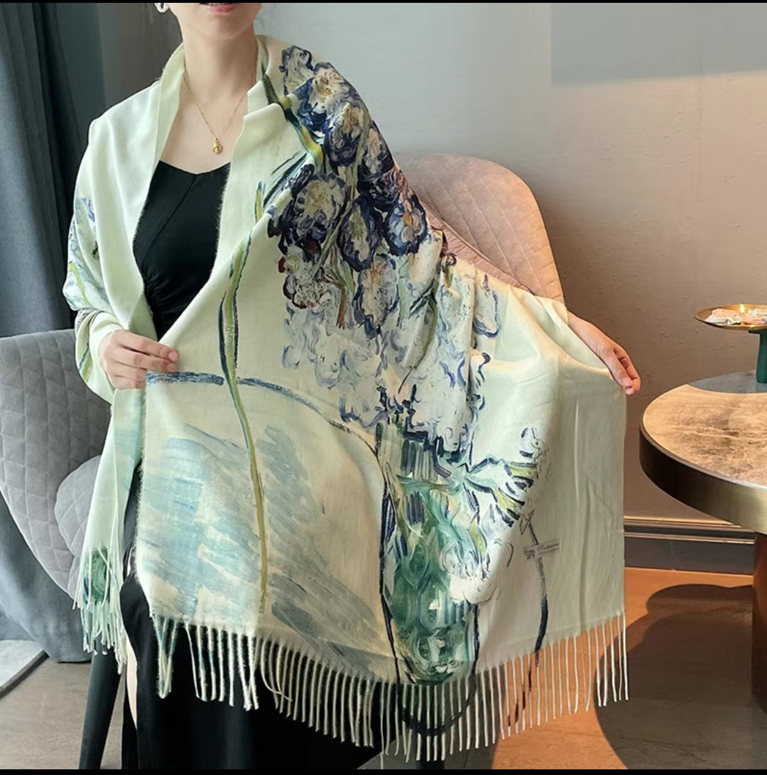 Painting Imitation Pashmina Shawl