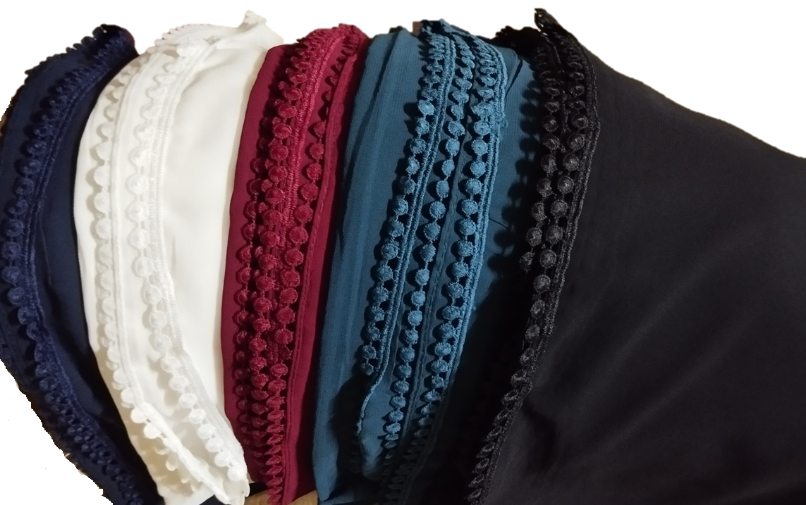 One-side lace chiffon stoles