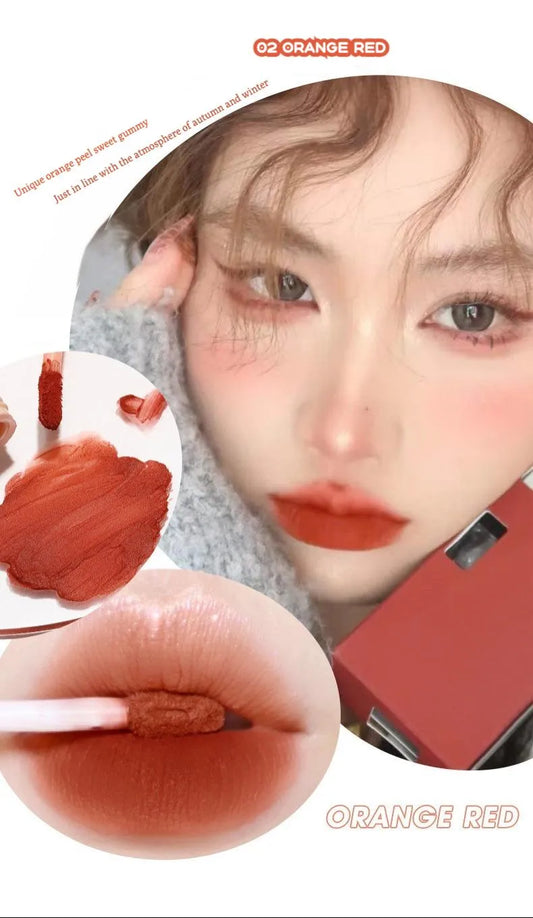 Matte Lip Mud and Blush (02# Orange Red)
