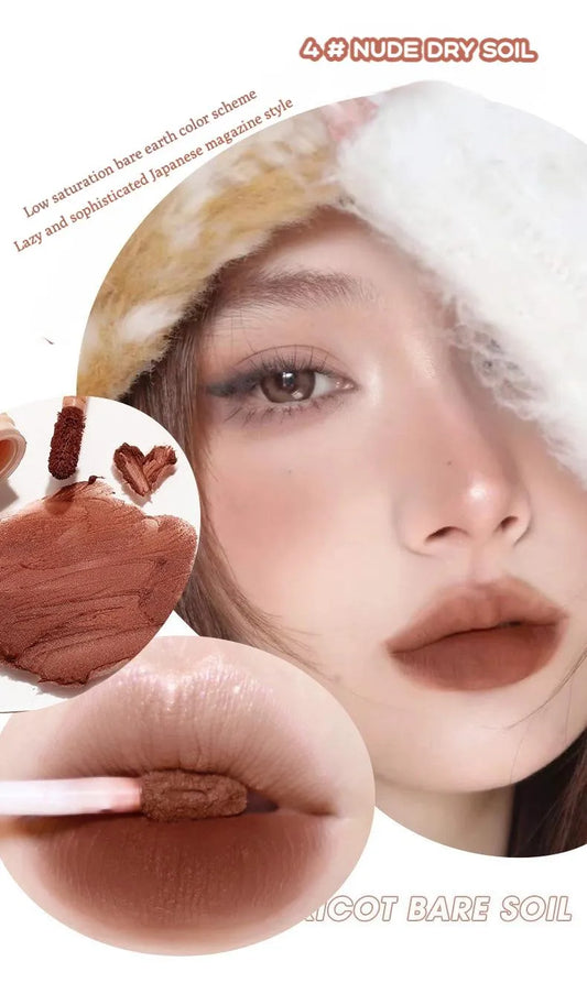 Matte Lip Mud and Blush (04# Nude Apricot)