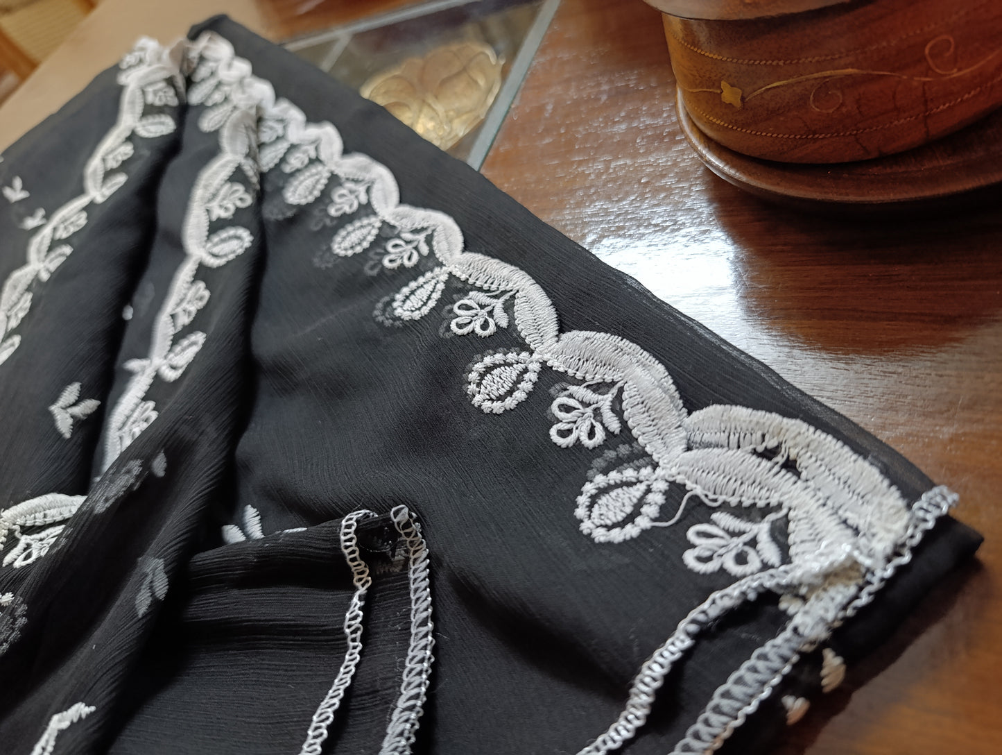 Embroidered Bamber Dupatta