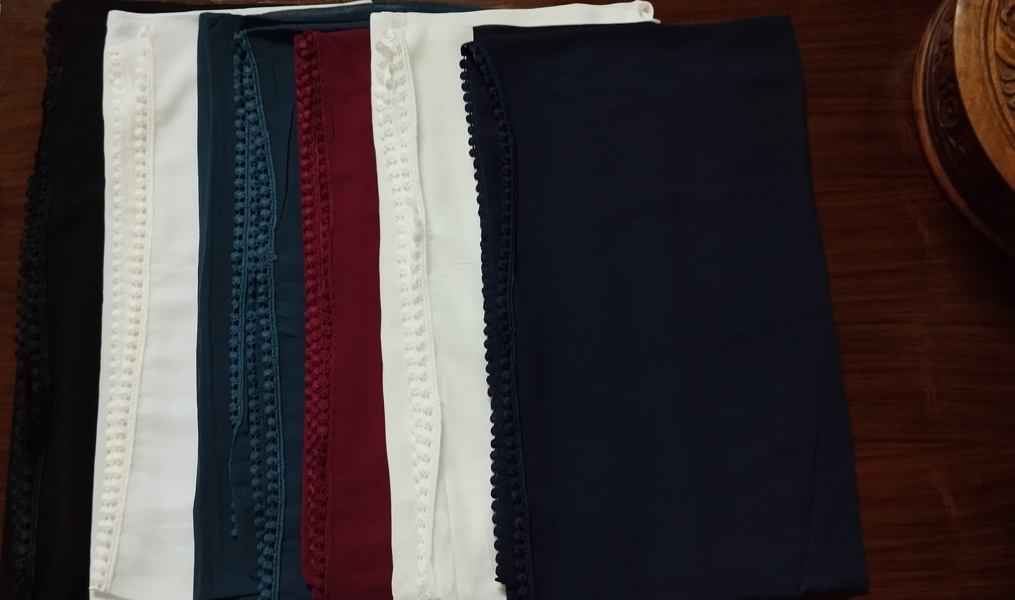 One-side lace chiffon stoles