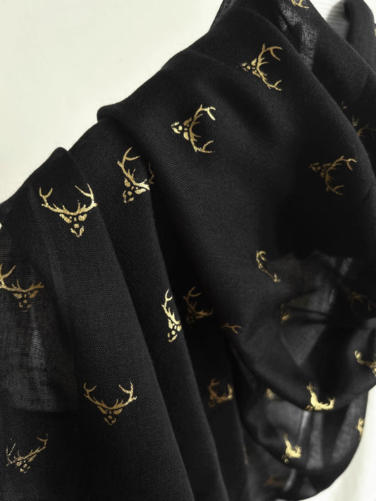 Elk Gold Foil Pattern Stole