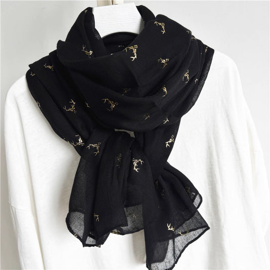 Elk Gold Foil Pattern Stole
