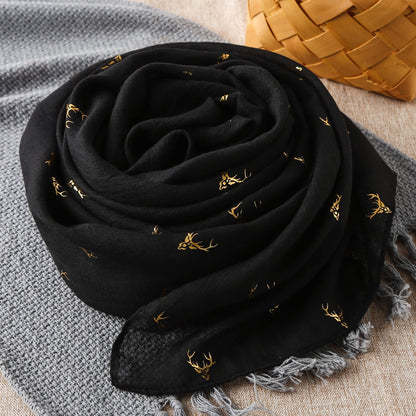 Elk Gold Foil Pattern Stole