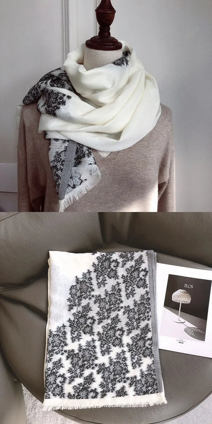 Raw Edge Style Summer Jacquard Stole