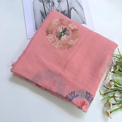 Embroidered Leather Pink Stole