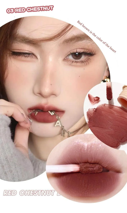 Matte Lip Mud and Blush (03# Red Chestnut)